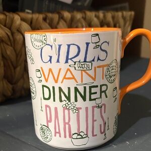 Anthropologie Orange and White Dinner Party Mug
